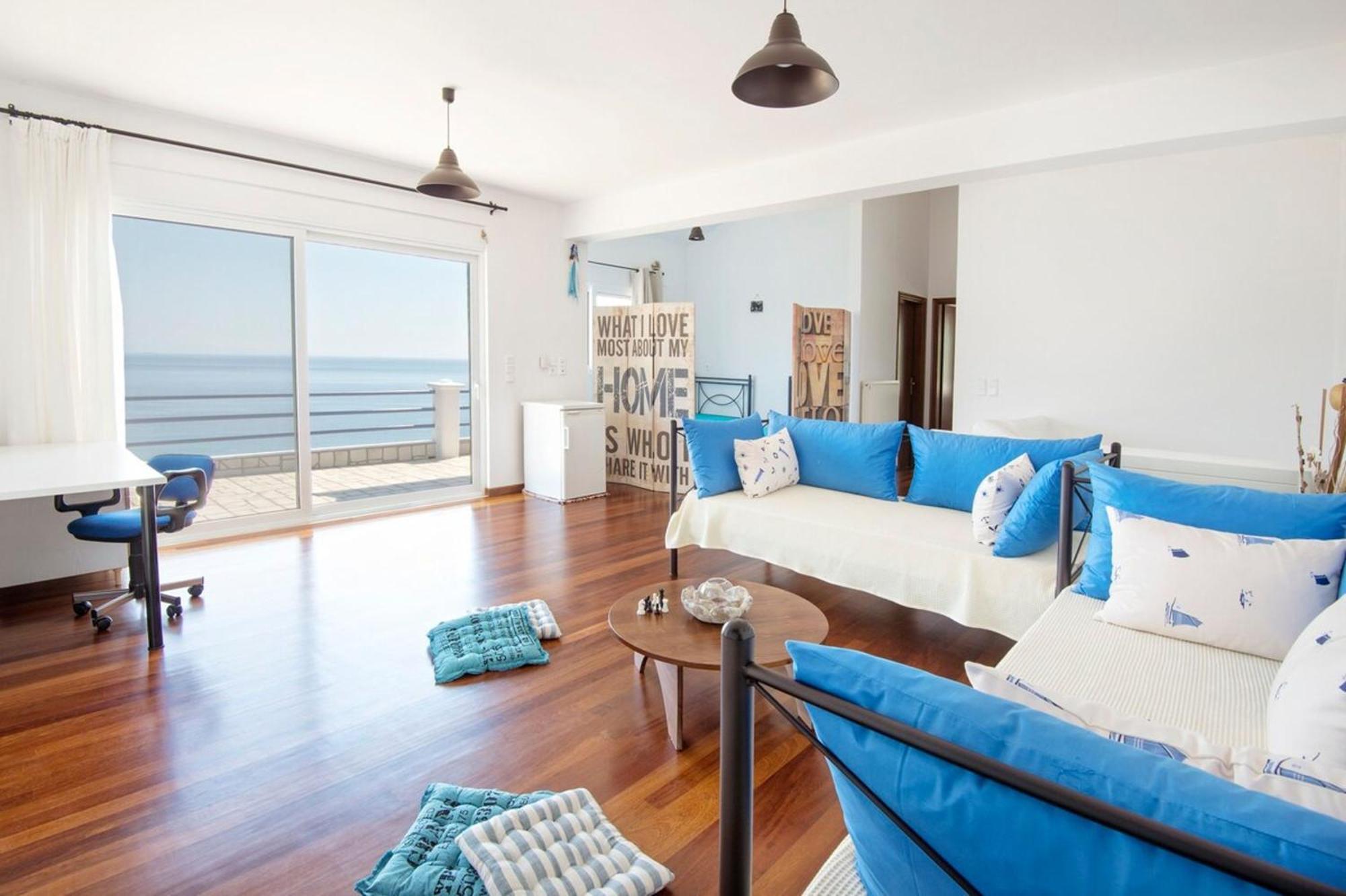 Blue Dream Seaside Villa With Superb Sea Views Kími Kültér fotó