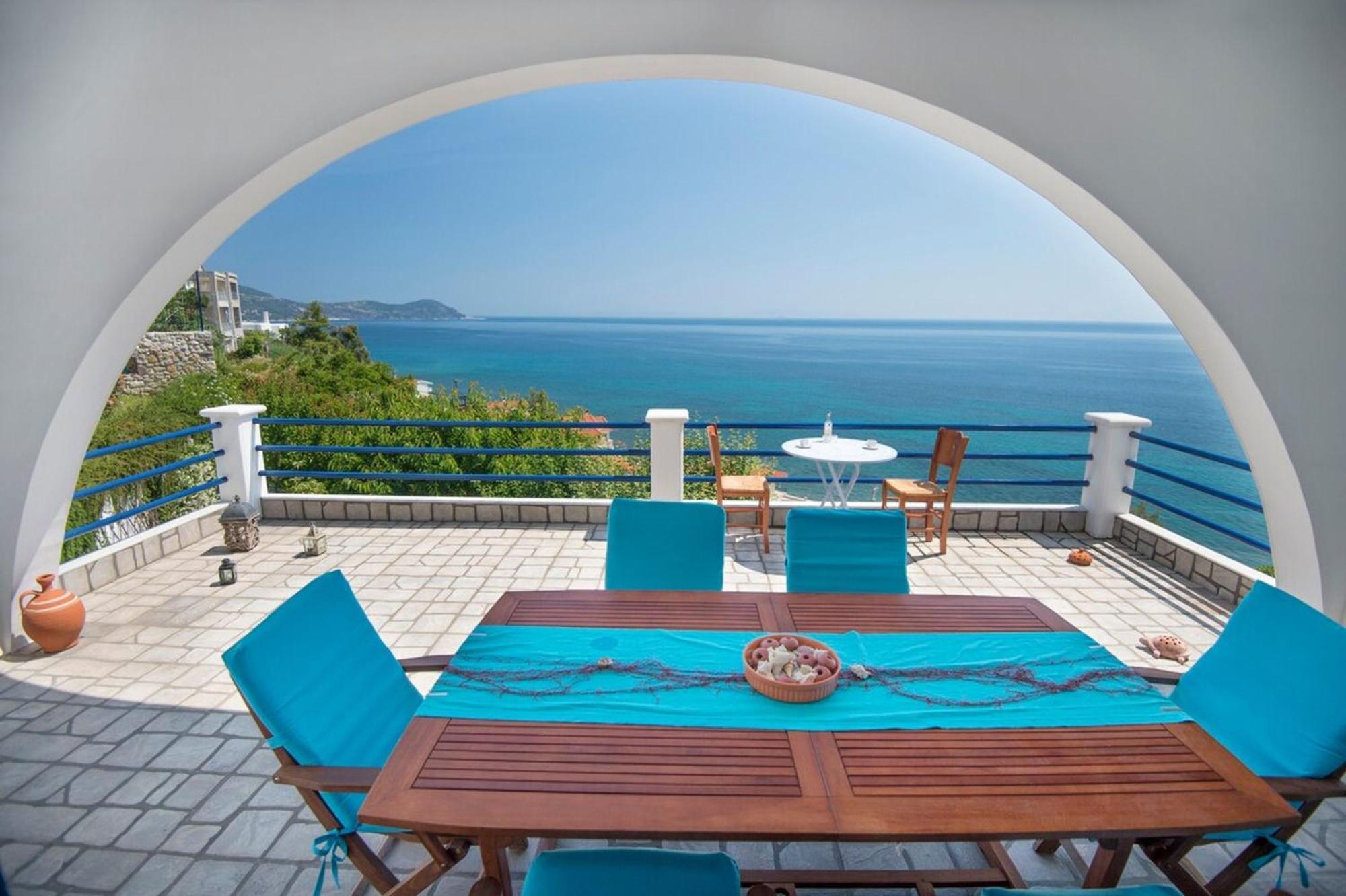 Blue Dream Seaside Villa With Superb Sea Views Kími Kültér fotó