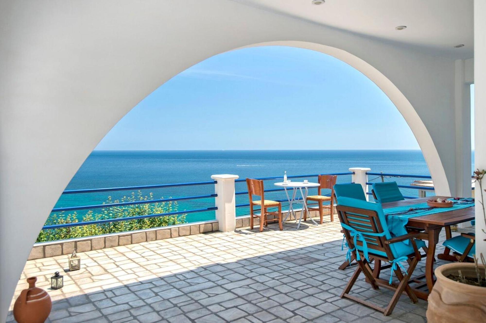 Blue Dream Seaside Villa With Superb Sea Views Kími Kültér fotó
